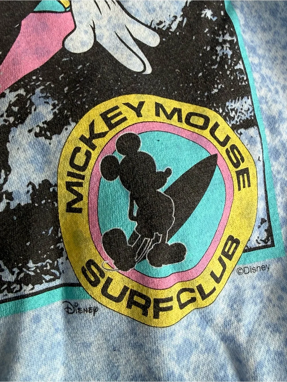 Abercrombie Kids Disney Mickey Mouse Surf Club Blue Tie Dye Relaxed Hoodie 5/6